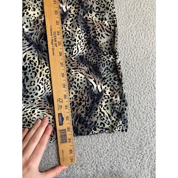Vintage Ilyse Hart Midi Wrap Skirt 8 Medium Animal Print Flowy Boho Beach Y2K - Picture 13 of 16